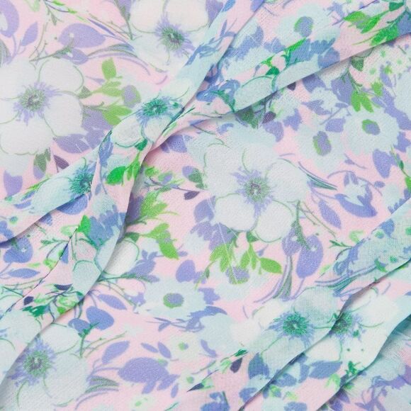 Laundry by Shelli Segal Floral Pleated Chiffon Crisscross Back Maxi Dress Sz 2 - Picture 6 of 12